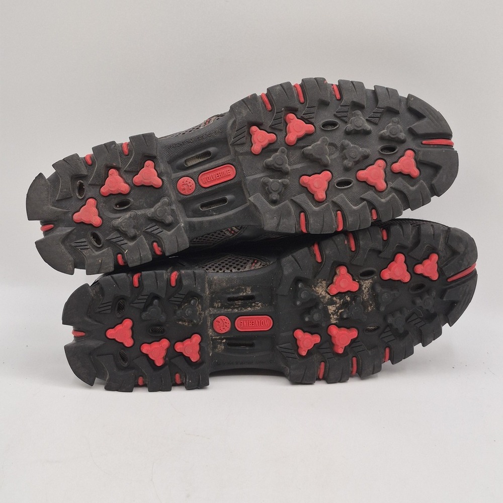 Wolverine Shoes Mens Size 10 Black Gray Red Mesh Quick Lace Vibram Trail Hiking - Picture 8 of 15